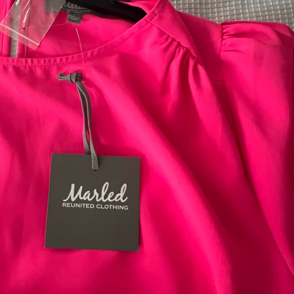 Marled Fuchsia Long Sleeve Blouse - Picture 11 of 14